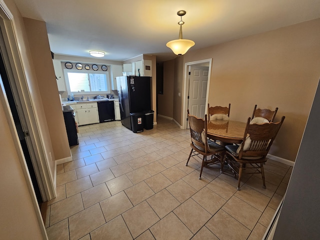 view of tiled dining room