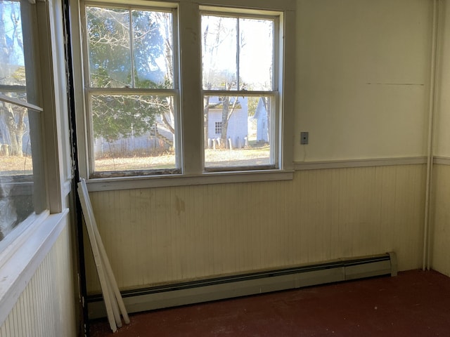 spare room with baseboard heating