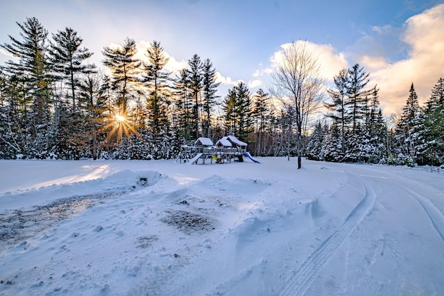 view of snowy yard