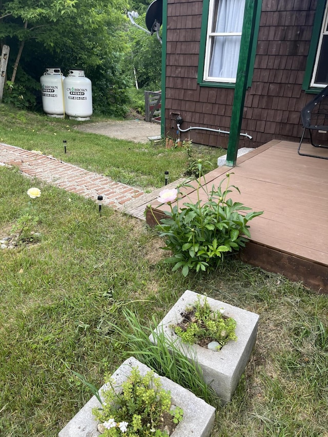 view of yard featuring a deck