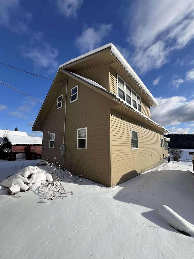 view of snowy exterior