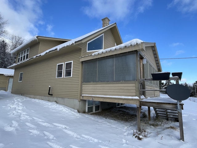 view of snowy exterior