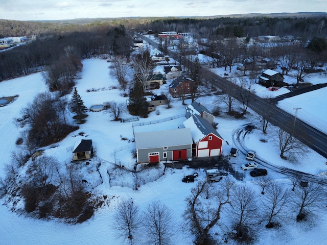 view of snowy aerial view