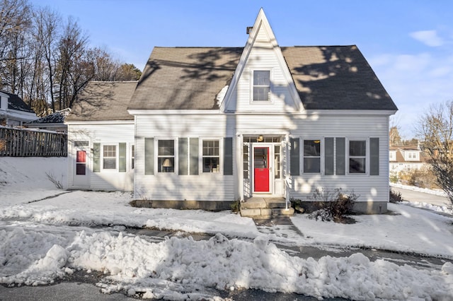 view of new england style home