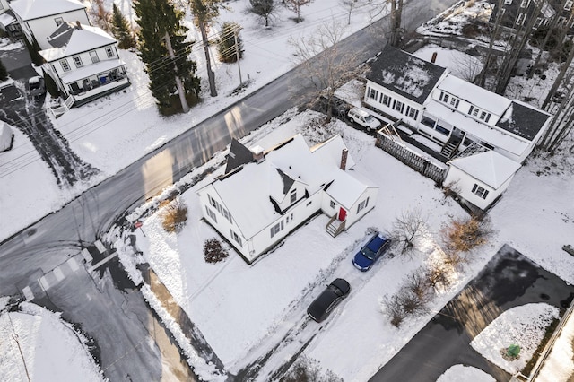 view of snowy aerial view