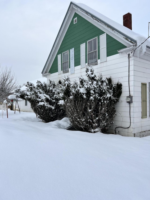 view of snowy exterior