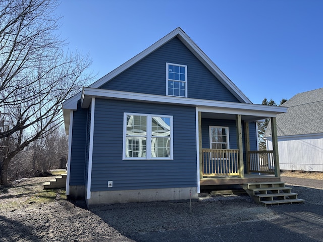 view of front of home featuring covered porch