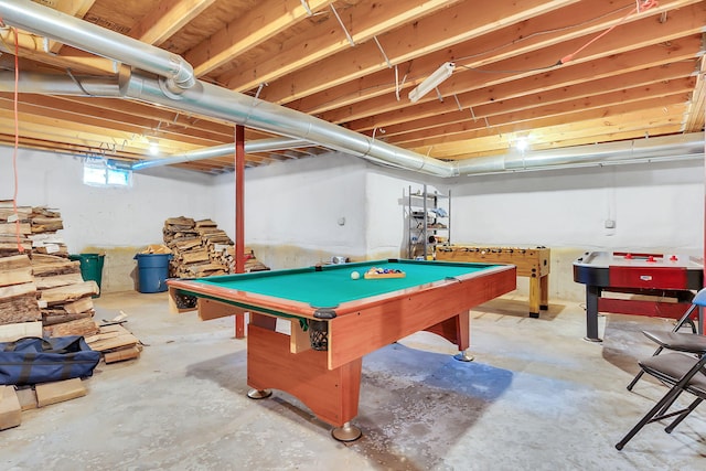 game room featuring concrete flooring and billiards