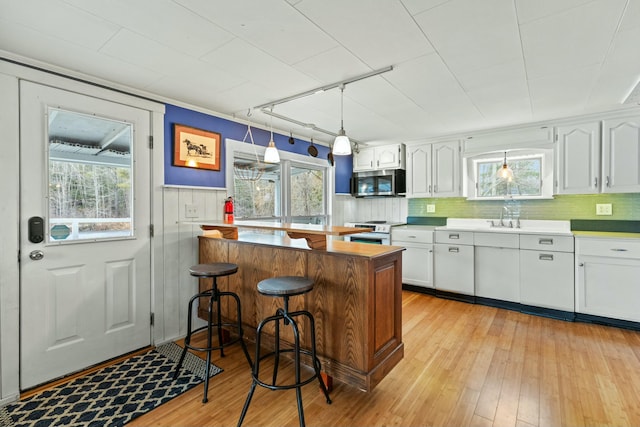 kitchen with white cabinetry and plenty of natural light