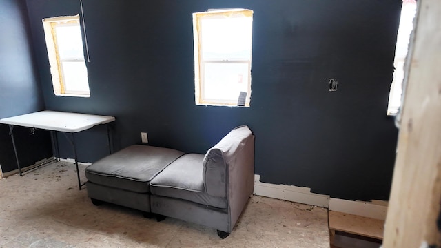 sitting room featuring plenty of natural light