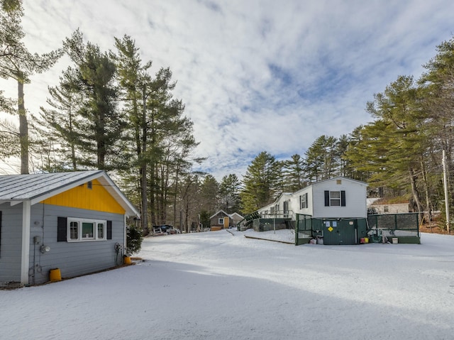 view of snowy yard