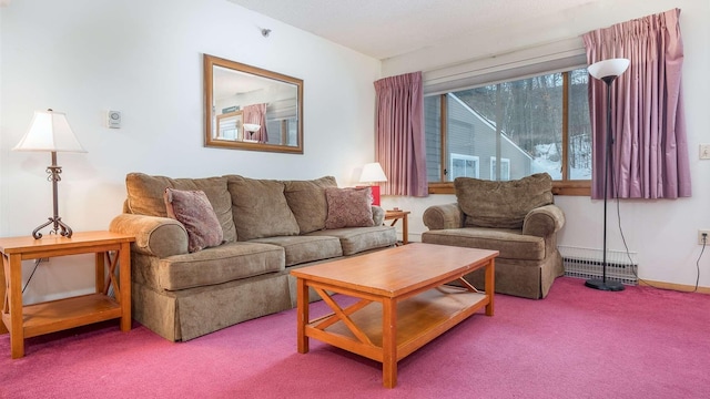 living room featuring carpet flooring