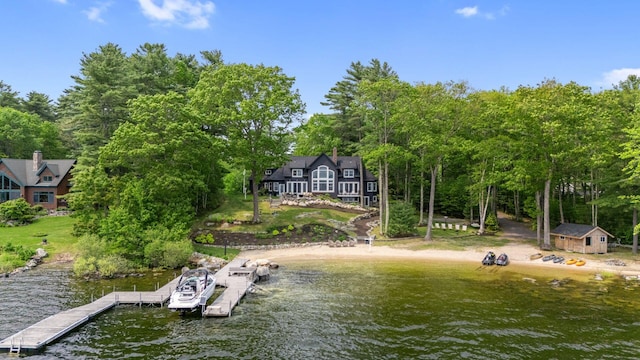 18 Sheehans Island Rd, Raymond, ME 04071 - dock with a water view and view of wooded area