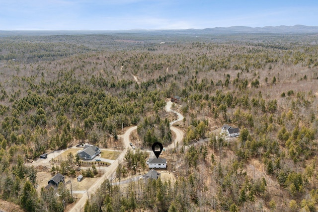 17 Ward Rd, Sebago, ME 04029 - drone / aerial view with a wooded view and a mountain view