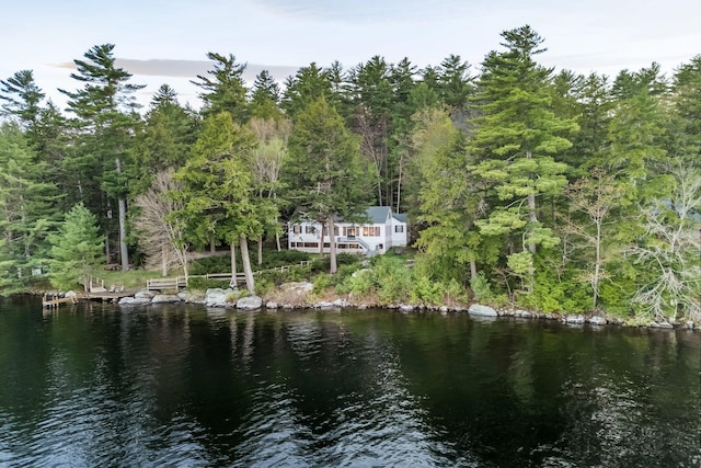 137 Birch Ln, Belgrade, ME 04917 - water view with a heavily wooded area