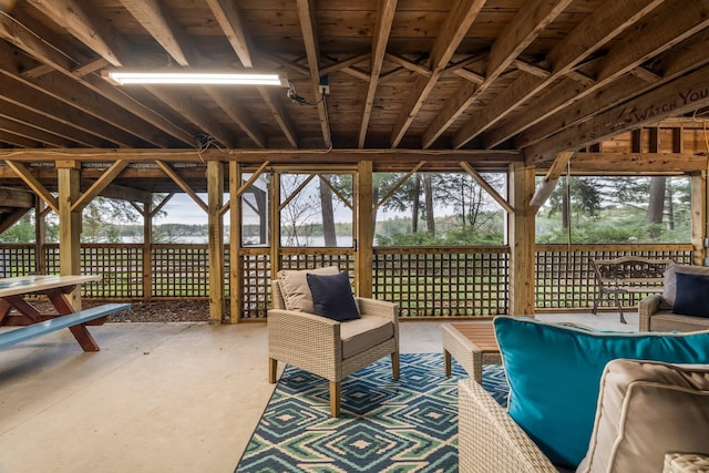 137 Birch Ln, Belgrade, ME 04917 - view of patio featuring a water view