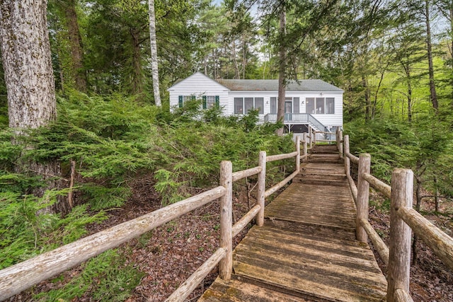 137 Birch Ln, Belgrade, ME 04917 - back of house with stairs