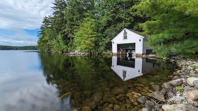 137 Birch Ln, Belgrade, ME 04917 - dock area with a forest view and a water view