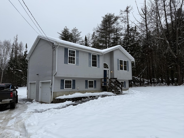 bi-level home with a garage