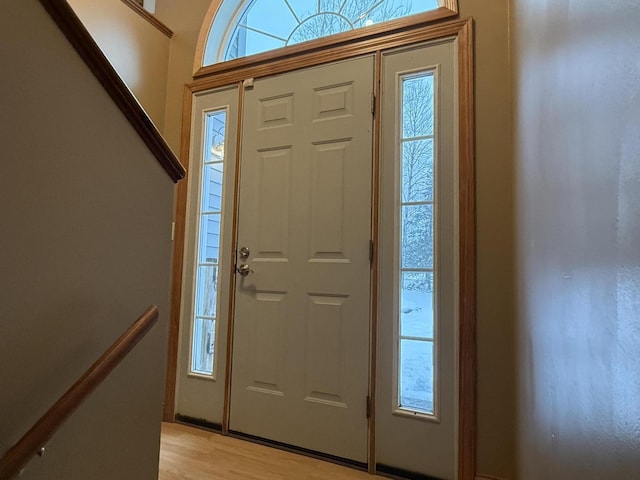 entryway featuring light hardwood / wood-style flooring