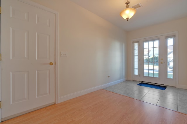 doorway featuring light hardwood / wood-style flooring