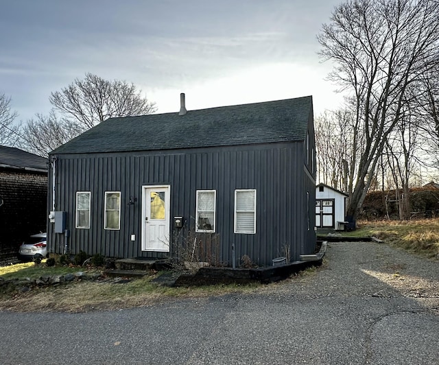 view of front facade with an outdoor structure