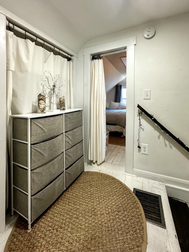 interior space featuring lofted ceiling