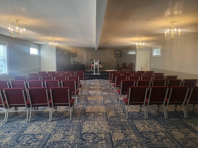 interior space featuring a textured ceiling