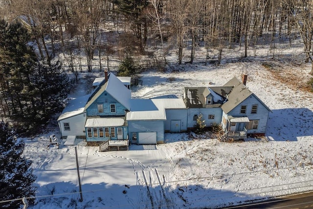 view of snowy aerial view