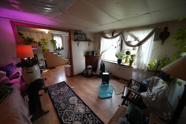 living room featuring light wood-type flooring