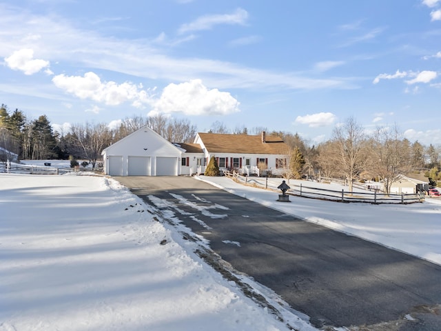 view of single story home