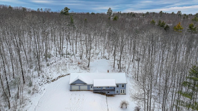 view of snowy aerial view