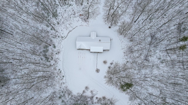 view of snowy aerial view