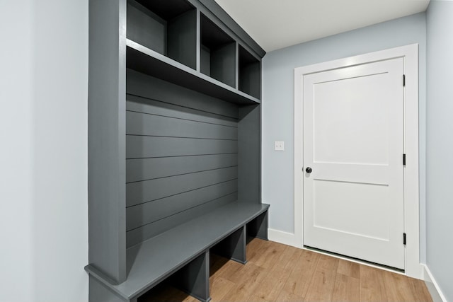 mudroom featuring light hardwood / wood-style flooring