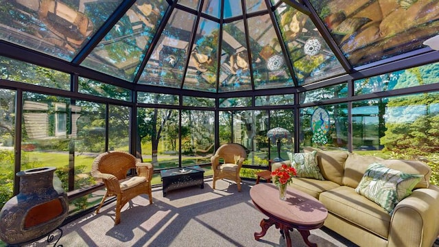 view of sunroom