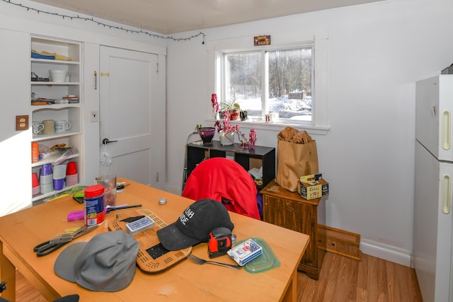 office area featuring hardwood / wood-style flooring