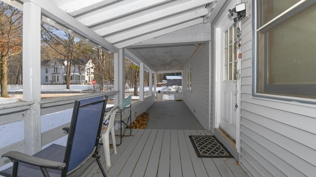 wooden deck with covered porch