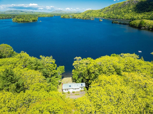 161 Beaucaire Ave, Camden, ME 04843 - drone / aerial view of a water and mountain view and a forest