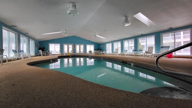 view of pool with ceiling fan