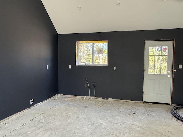 199 Bert Berry Rd, Embden, ME 04958 - unfurnished room featuring vaulted ceiling