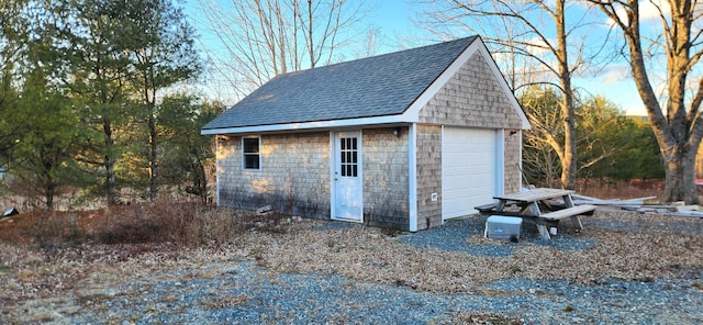 view of garage