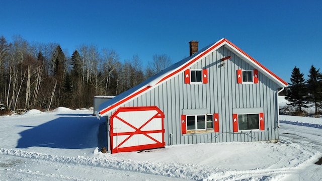 view of snow covered structure