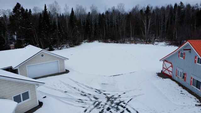 view of snowy aerial view