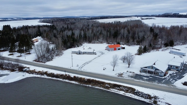 view of snowy aerial view