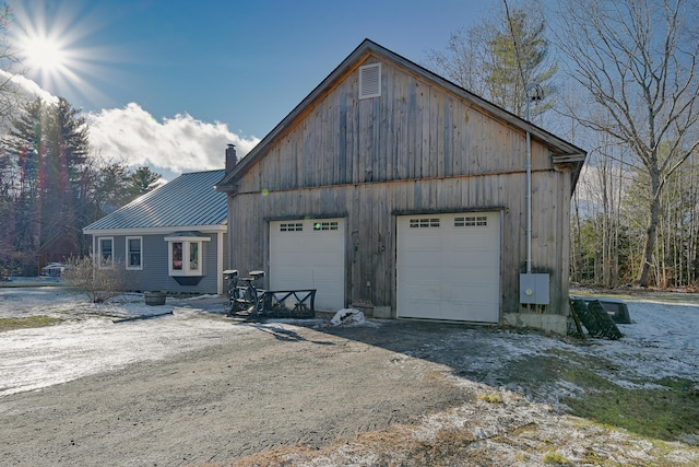 view of garage