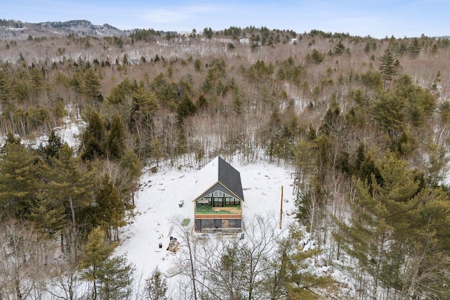 aerial view with a forest view