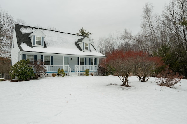 view of new england style home