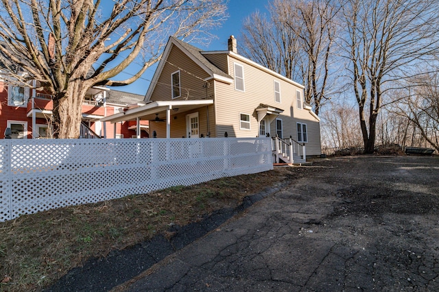 view of rear view of property