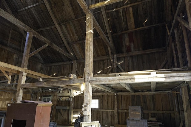 misc room featuring vaulted ceiling