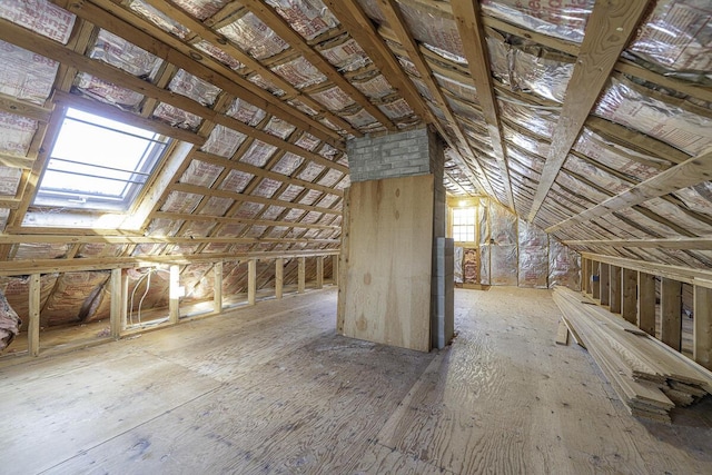 view of unfinished attic